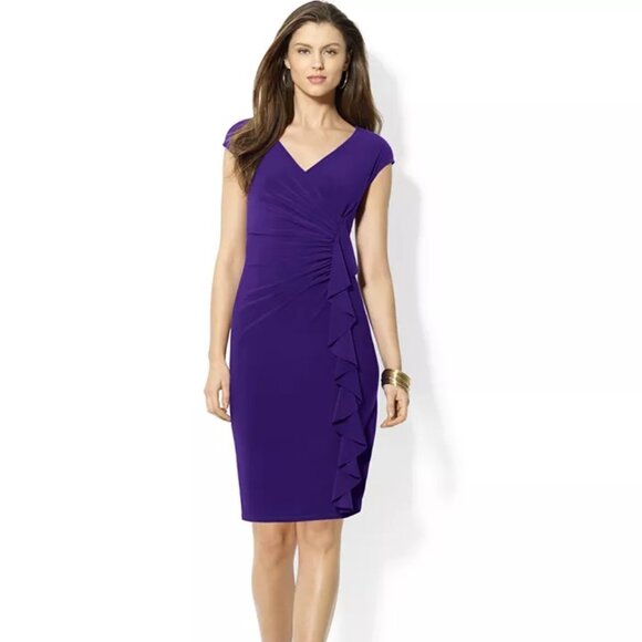 AMERICAN LIVING Cap-Sleeve Ruffled Sheath Dress - Picture 1 of 1